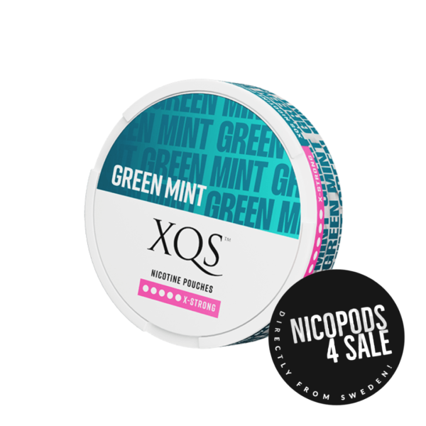 XQS GREEN MINT X-STRONG NICOTINE POUCHES